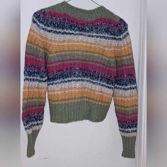 Mother The Inset Puff Sleeve Jumper Sweater Size Small NWT Tripped Up - Picture 3 of 5